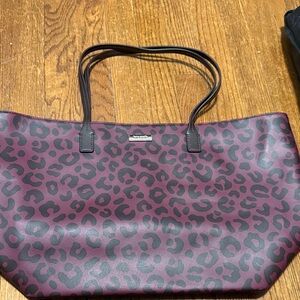Kate Spade Burgundy and Black Leopard Tote